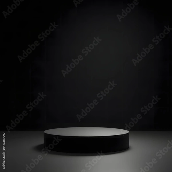 Fototapeta Abstract curve black podium 3d background of luxury presentation product  