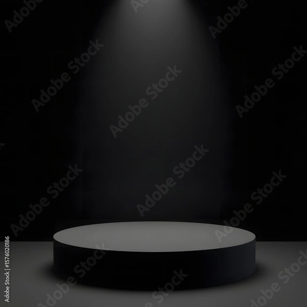 Fototapeta Abstract curve black podium 3d background of luxury presentation product  