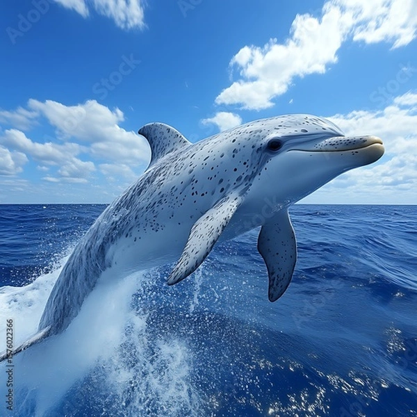 Fototapeta Dolphin leaps from the ocean