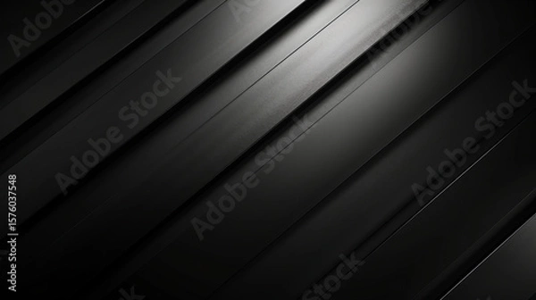 Obraz 斜めに走る黒の光沢ラインの高級感ある抽象背景