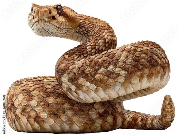 Fototapeta rattlesnake coiled isolated on transparent background