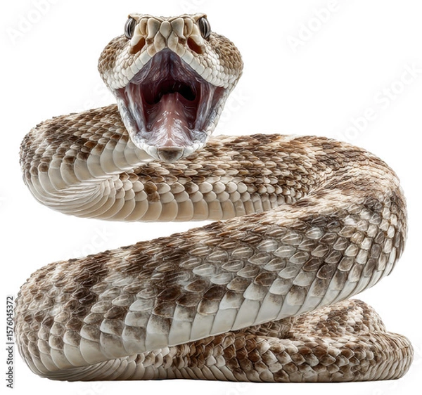 Fototapeta rattlesnake coiled isolated on transparent background