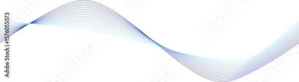 Obraz 青いグラデーションの波がなめらかに流れる背景イラスト