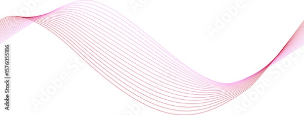 Obraz 赤いグラデーションの波がなめらかに流れる背景イラスト