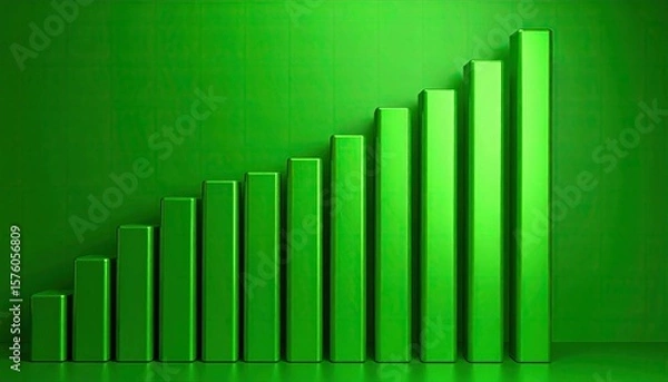 Obraz Green bar graph ascending