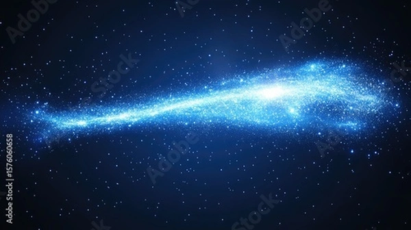 Obraz Celestial light stream across a dark space background.