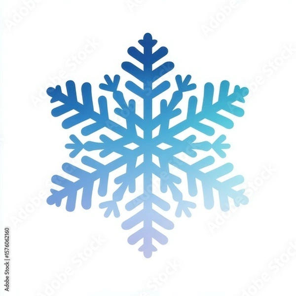 Fototapeta Intricate snowflake design showcasing geometric patterns and a gradient of blue shades in a minimalist style