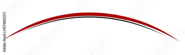 Obraz Red Curved Arrow Vector Illustration on Transparent Background