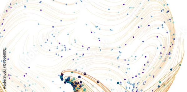 Fototapeta Colorful abstract background with flowing lines and data points. Perfect for tech, AI, or science concepts.