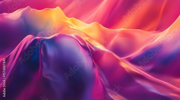 Fototapeta Abstract vibrant folds of fluid fabric.