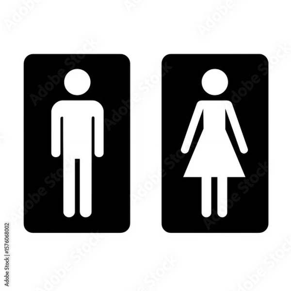 Obraz Restroom Door Sign Icons Set on Transparent Background
