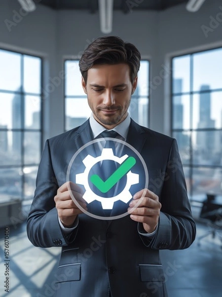 Fototapeta Business process optimization technology concept