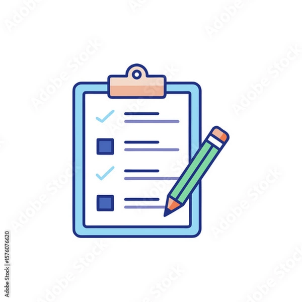 Obraz clipboard checklist pencil icon task note write