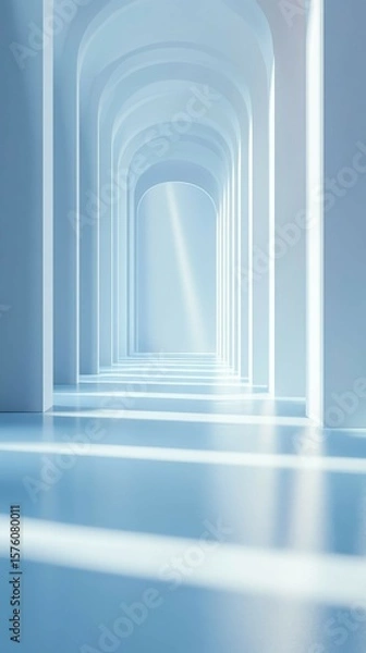 Fototapeta Abstract Archway Hallway with Light Rays Architecture