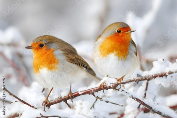 Obraz robin on a branch