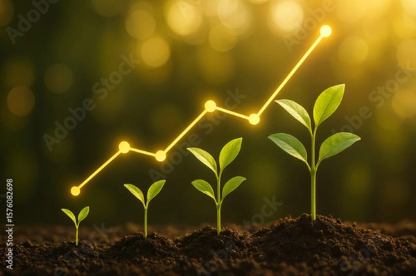 Obraz plants Driving Growth Graph