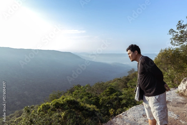 Obraz man on mountain