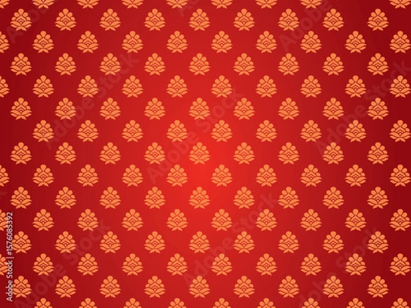 Obraz Elegant Red Floral Damask Pattern Background