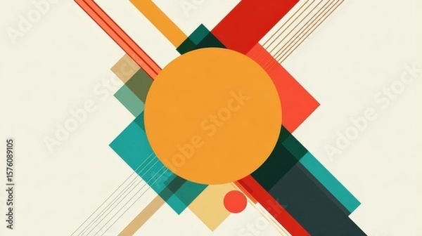 Fototapeta Minimalist Background Design for Website SEO Column With Geometric Frames and Balanced Color Palette for Clean Presentation