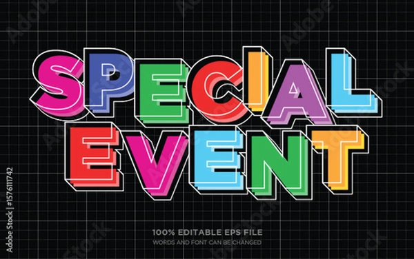 Fototapeta Special Show 3D editable text style effect	
