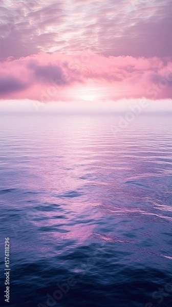 Obraz Canister spray substance A tranquil sunset reflecting soft pink hues on calm waters, creating a peaceful coastal atmosphere.