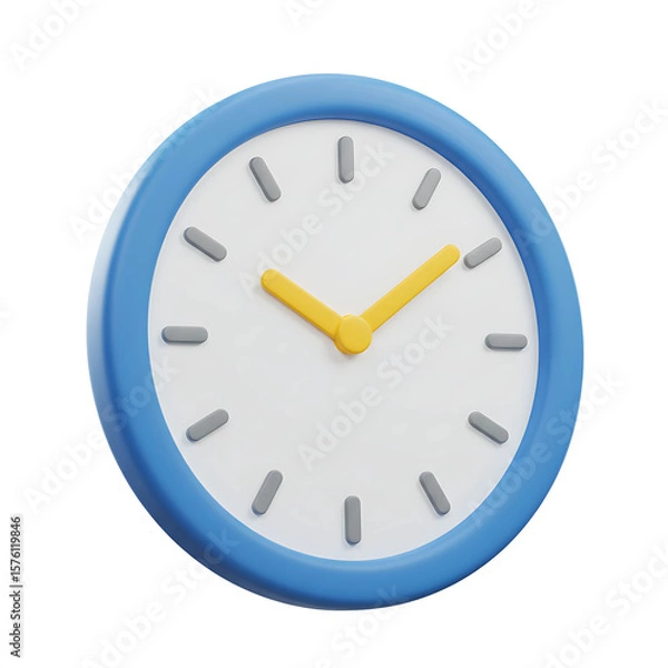 Obraz 3D Blue Wall Clock Icon