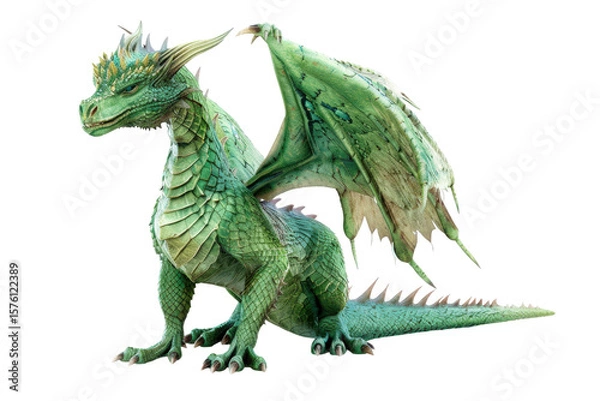 Obraz Fantasy style enchanted dragon creature isolated on transparent background