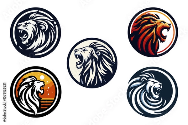 Fototapeta This is a vector image of a lion head logo suitable for use in logo designs for expedition companies, travel, ships, security, stickers, posters, banners, football teams, gaming,