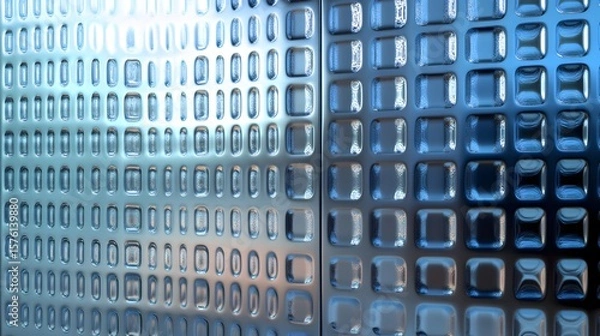 Fototapeta A patterned surface with recessed squares.
