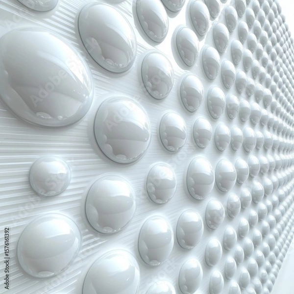 Fototapeta Three-Dimensional Array of Off-White Hemispheres