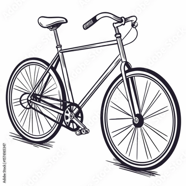 Obraz Isolated white background bicycle with wheels and pedals, perfect for cycling sport or transport