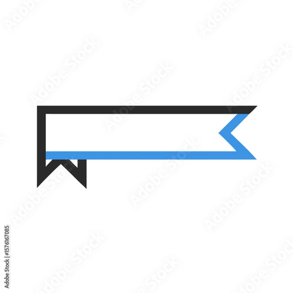 Obraz Vector graphic of a blue and black ribbon banner for graphic design projects