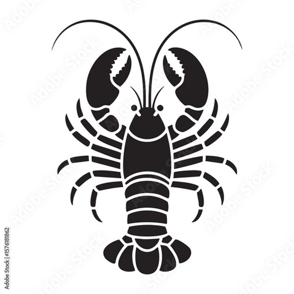 Obraz Silhouette Lobster Vector Illustration Seafood Graphic Design Template