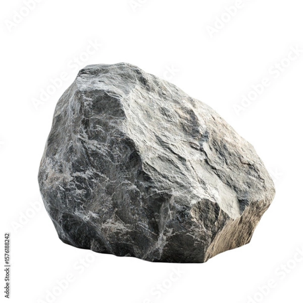 Fototapeta A massive grey boulder imposing and solid a weighty presence