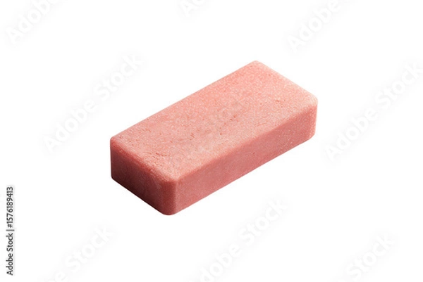 Obraz Pink eraser isolated on transparent background in high quality resolution