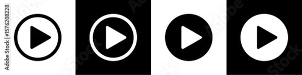 Fototapeta play button icon vector symbol. music video start sign