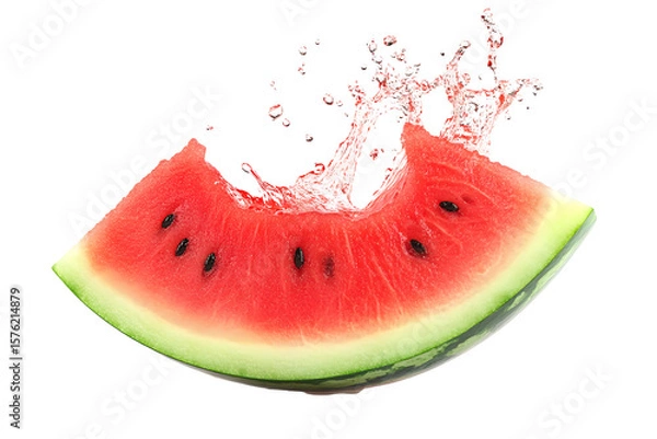 Fototapeta Watermelon splash on black background creating an attractive visual effect