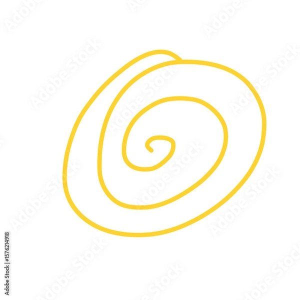 Fototapeta Doodle line art finger prints circle illustration cute icon that can be used for sticker, book, mandala, scrapbook, icon, decorative, etc. with aesthetic colorful yellow color