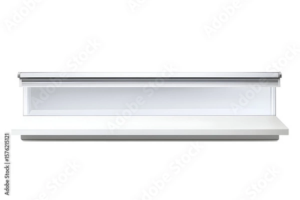 Fototapeta Minimalist White Shelf on Black Background: Clean Design and Modern Simplicity