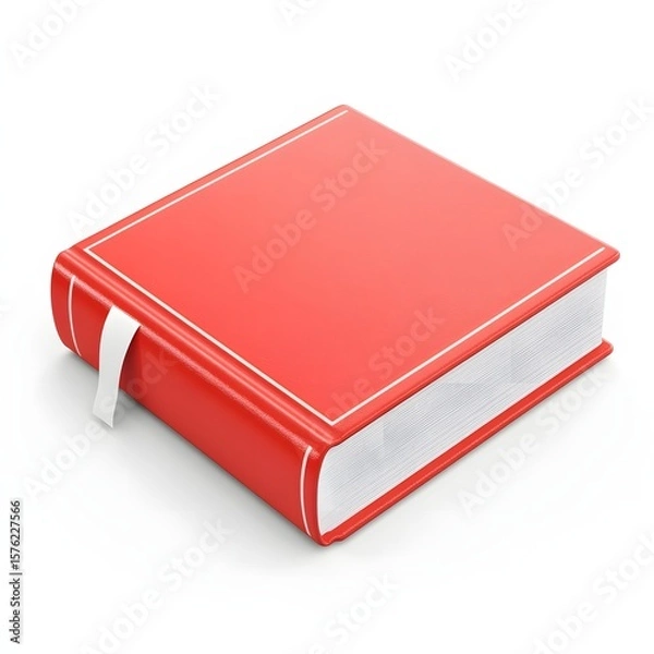 Fototapeta A red book with a white page edge.