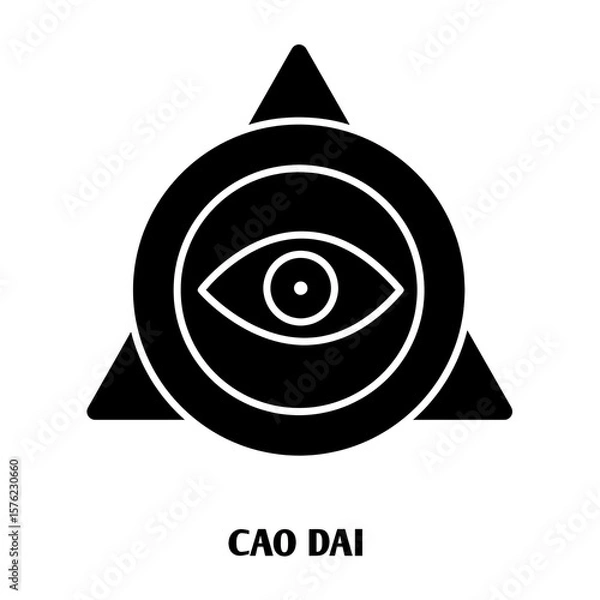 Fototapeta Cao dai editable stroke outline icon isolated on white background flat vector illustration, black outline, Pixel perfect