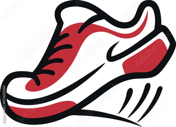 Obraz Dynamic Running Shoe Icon in Bold Style