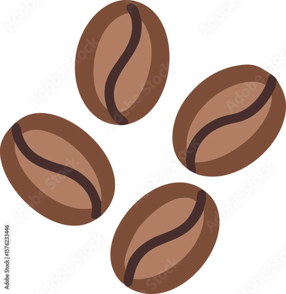 Obraz Four Coffee Beans in a Simple Design