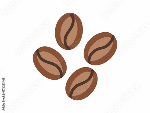 Obraz Four Coffee Beans in a Simple Design