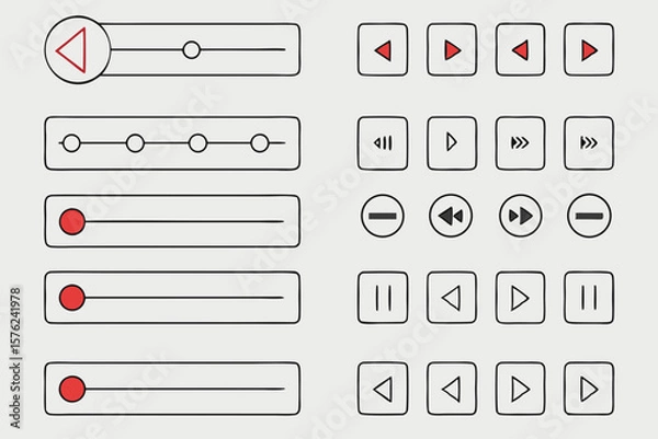 Fototapeta set of buttons