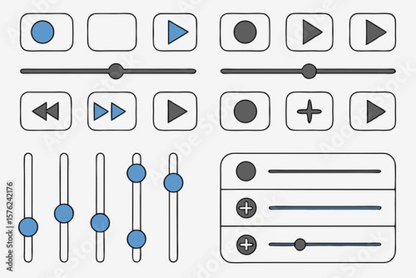 Fototapeta set of web buttons