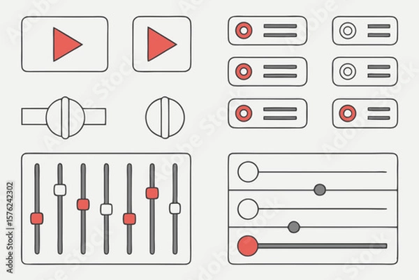 Fototapeta set of buttons