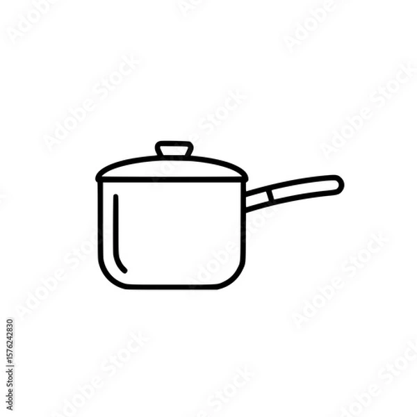 Fototapeta Simple linear vector icon of a cooking pot  