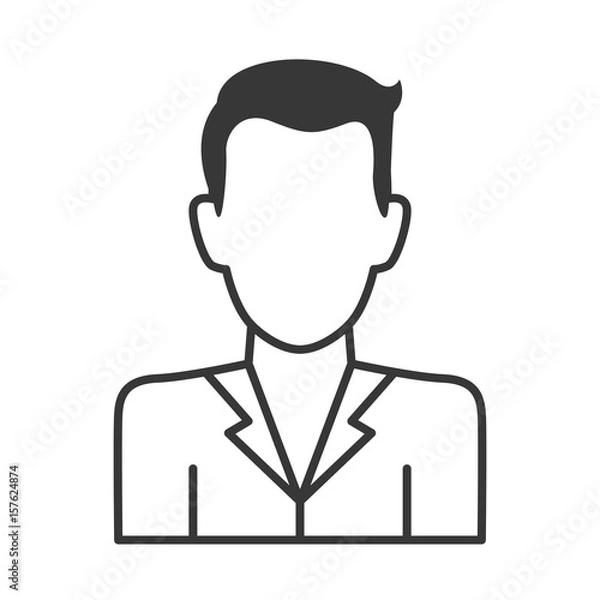 Obraz Man faceless avatar icon vector illustration graphic design