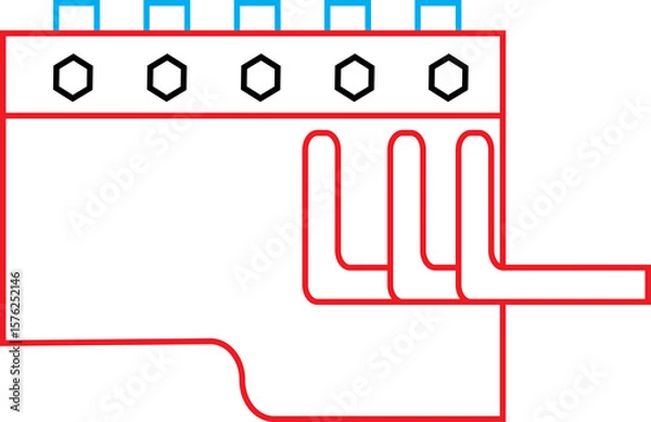 Obraz High-Quality PNG of Engine Block Isolated on Transparent Background – Automotive Part Illustration for Mechanical, Engineering, and Technical Design Projects"